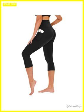 TNNZEET Capri Leggings Tummy Control High Waisted Soft Yoga Pants Gym